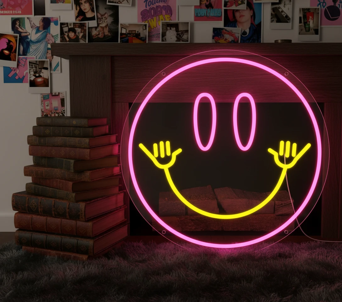 Smiley Face Neon Sign Led Neon Light for Wall Decor by Neonchics