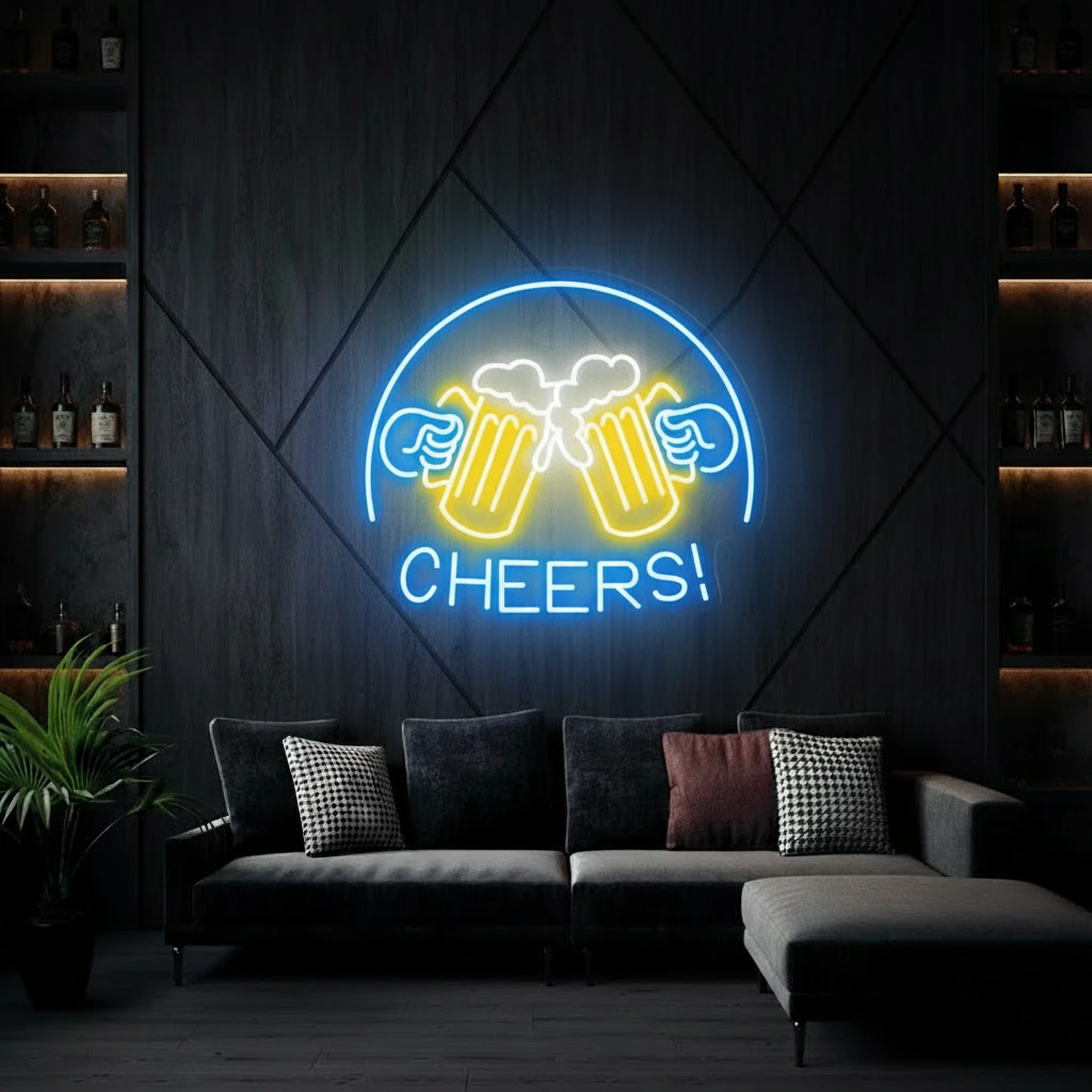 Beer Cheers Neon Signs Lights Bar Art Wall Decor by Neonchics