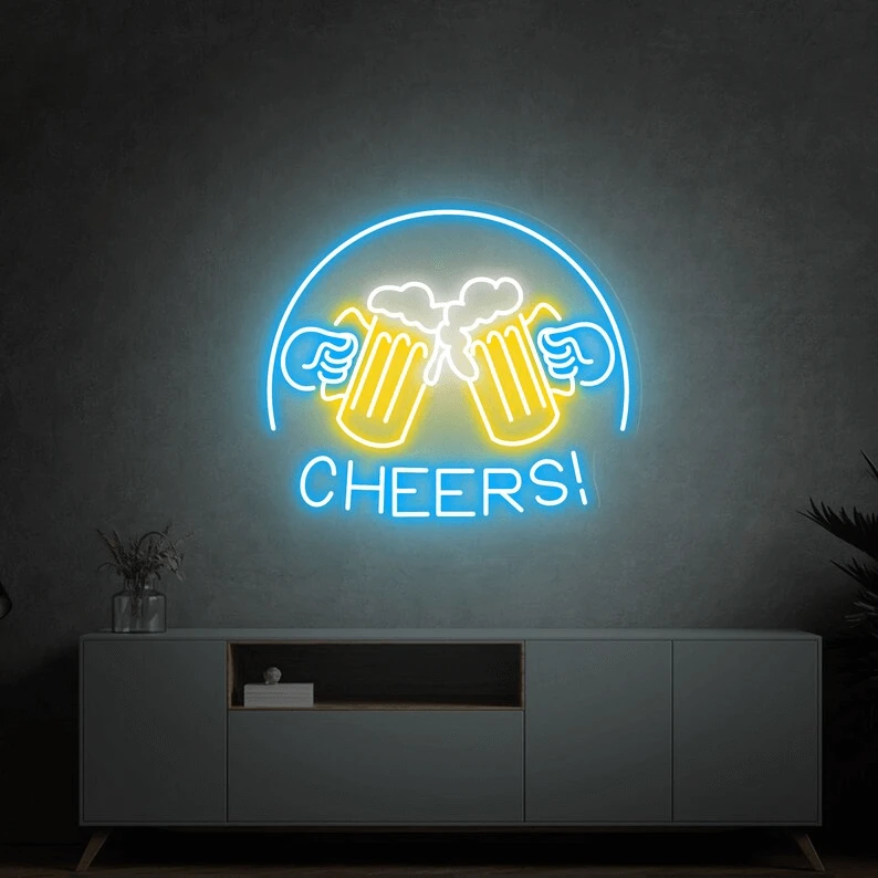 Beer Cheers Neon Signs Lights Bar Art Wall Decor by Neonchics