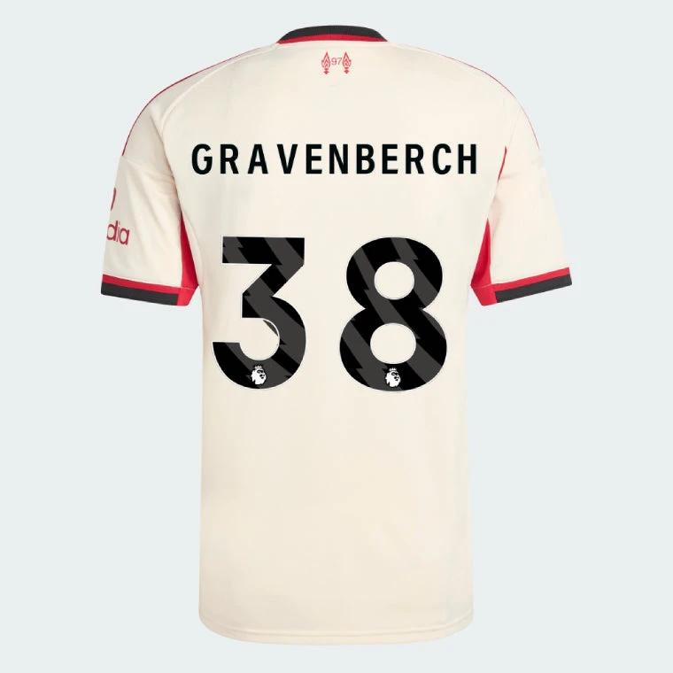 Liverpool 2025-26 GRAVENBERCH 38 Away Jersey – Cream by Soccer Jersey