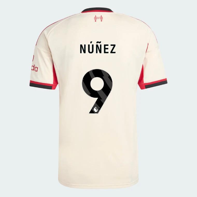Liverpool 2025-26 NÚÑEZ 9 Away Jersey – Cream by Soccer Jersey