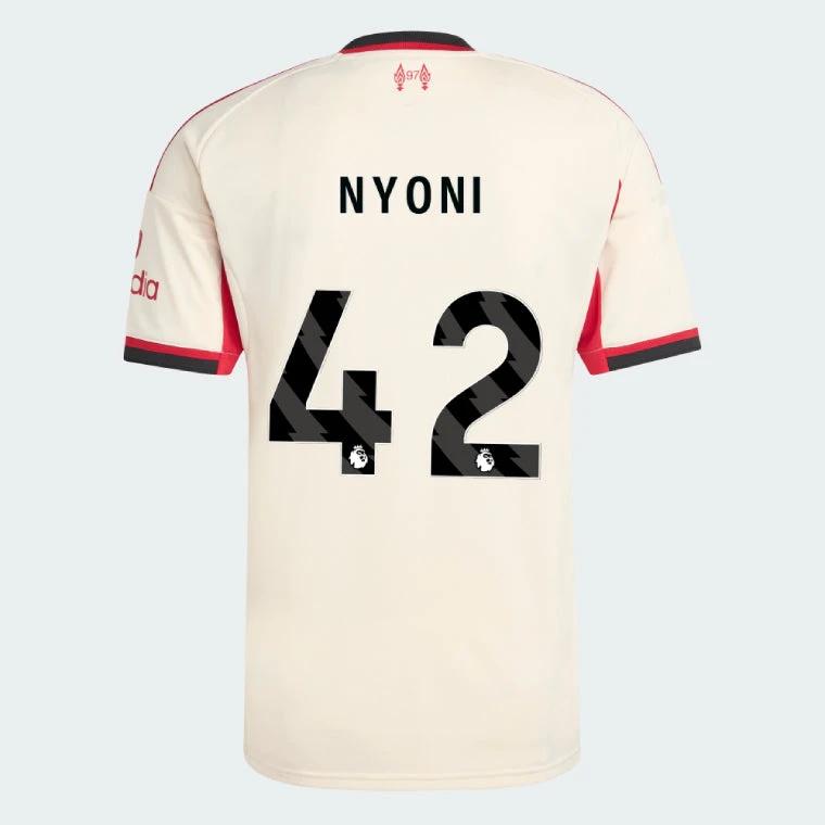 Liverpool 2025-26 NYONI 42 Away Jersey – Cream by Soccer Jersey