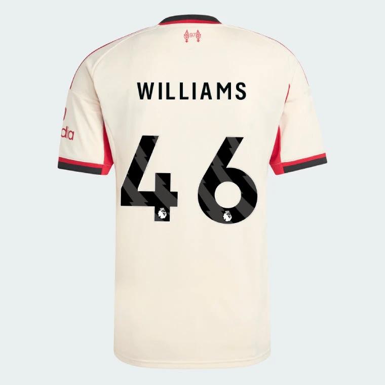 Liverpool 2025-26 WILLIAMS 46 Away Jersey – Cream by Soccer Jersey