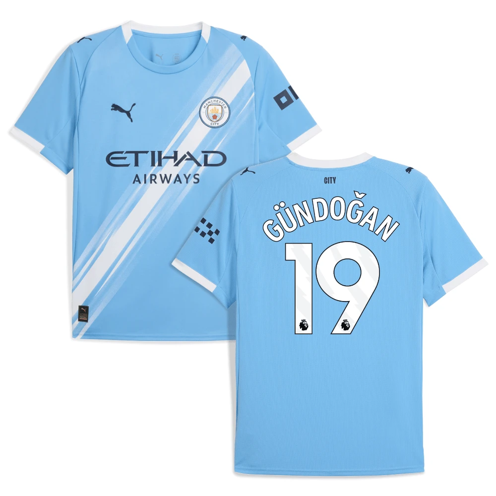 lkay Gundogan 19 Manchester City 2025-26 Home Men Jersey – Sky Blue by Soccer Jersey
