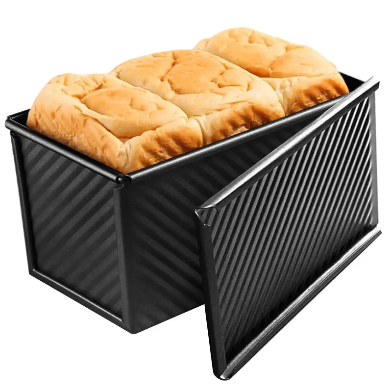 Long Pullman Loaf Pan with Lid Non-Stick Stainless Steel Bread Mold by Bowlift