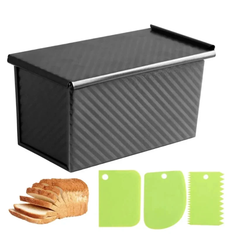 Long Pullman Loaf Pan with Lid Non-Stick Stainless Steel Bread Mold by Bowlift