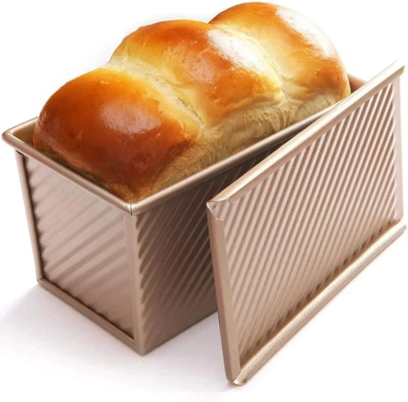 Long Pullman Loaf Pan with Lid Non-Stick Stainless Steel Bread Mold by Bowlift
