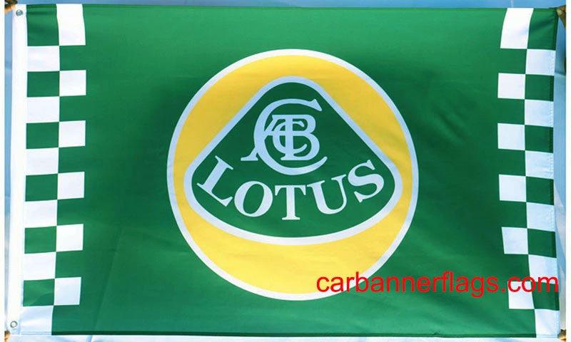 Lotus Flag-3x5ft Checkered Lotus Banner-100% polyester-Green Checkered by flagsshop