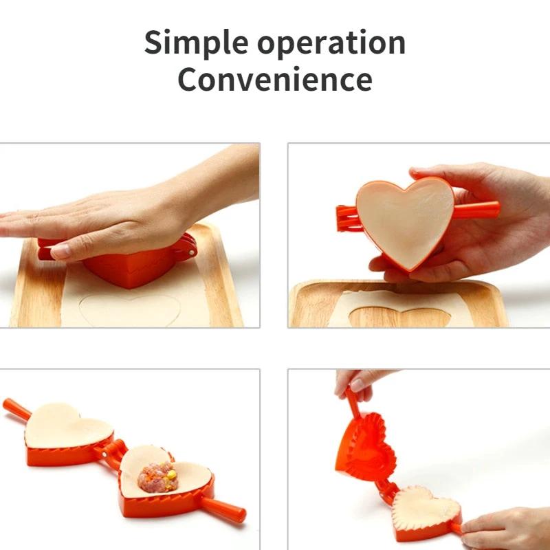 Love Shape Dumpling Mold Plastic Mold Large Kitchen Accessories by Bowlift