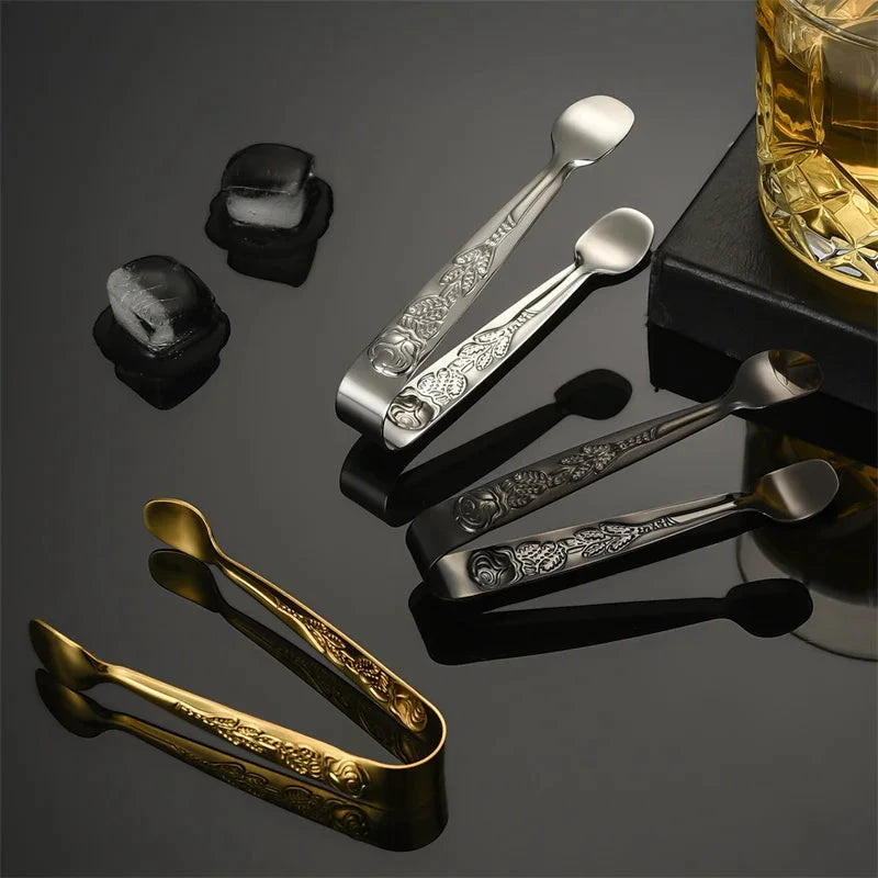 Luxury Stainless Steel Ice Cube Clip Small Sugar Fruit Kitchen Tong by Bowlift