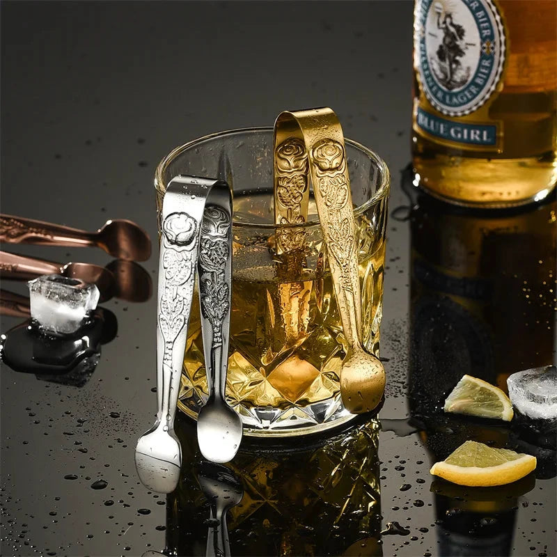 Luxury Stainless Steel Ice Cube Clip Small Sugar Fruit Kitchen Tong by Bowlift