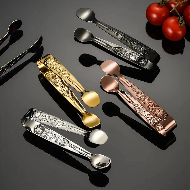 Luxury Stainless Steel Ice Cube Clip Small Sugar Fruit Kitchen Tong by Bowlift