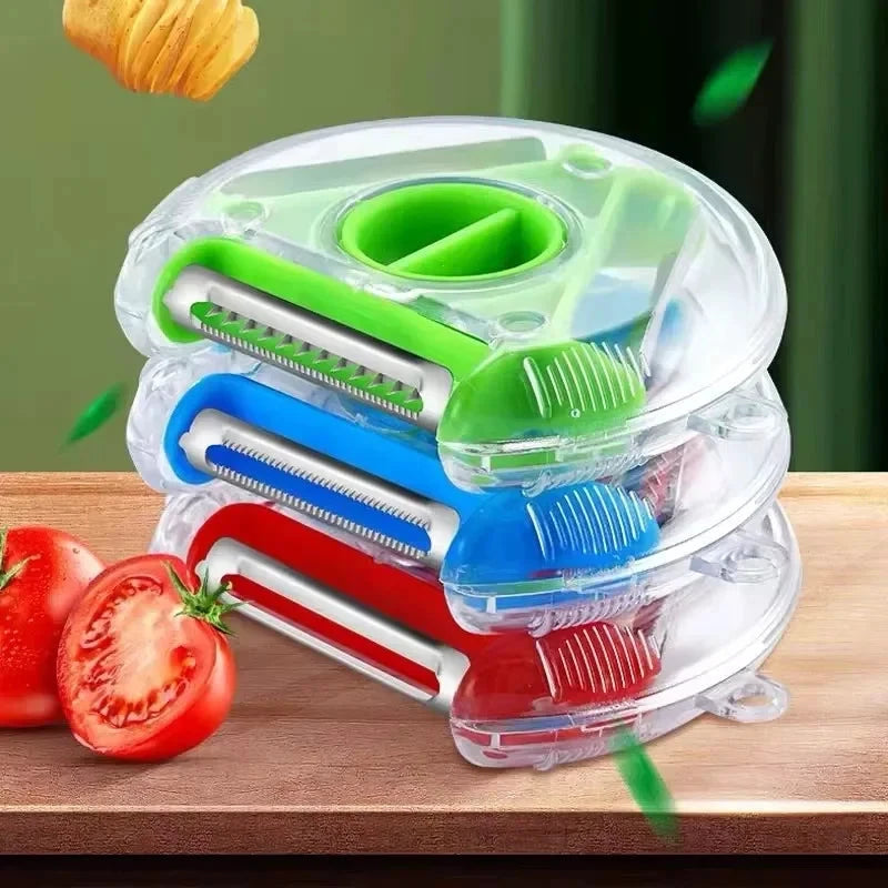 Magic Trio Stainless Steel Blade Peeler Slicer Shredder Julienne Cutter by Bowlift