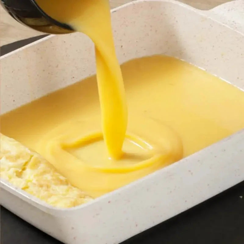 Maifan Stone Non stick Square Fry Egg Pan Gas Stove Cookware by Bowlift