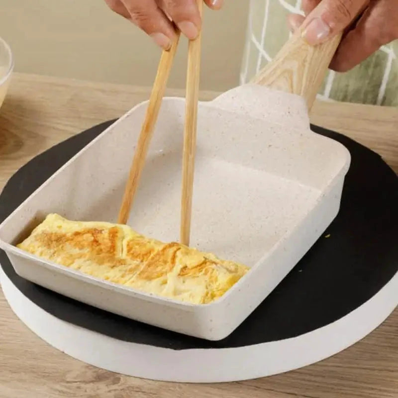Maifan Stone Non stick Square Fry Egg Pan Gas Stove Cookware by Bowlift