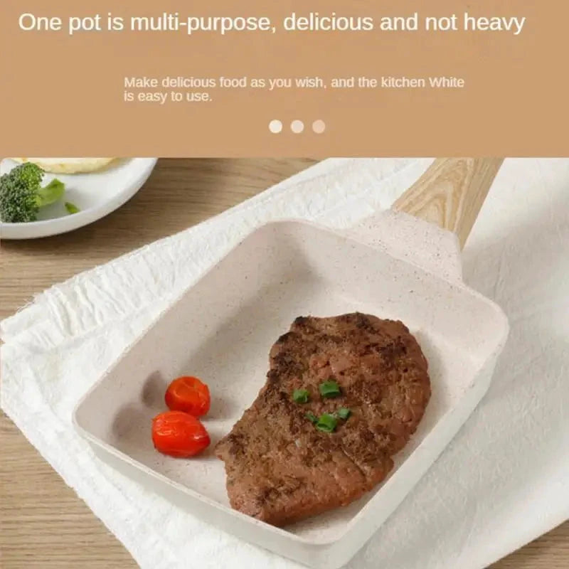 Maifan Stone Non stick Square Fry Egg Pan Gas Stove Cookware by Bowlift
