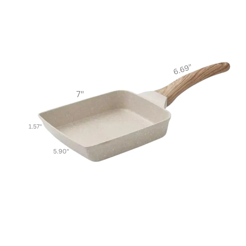 Maifan Stone Non stick Square Fry Egg Pan Gas Stove Cookware by Bowlift