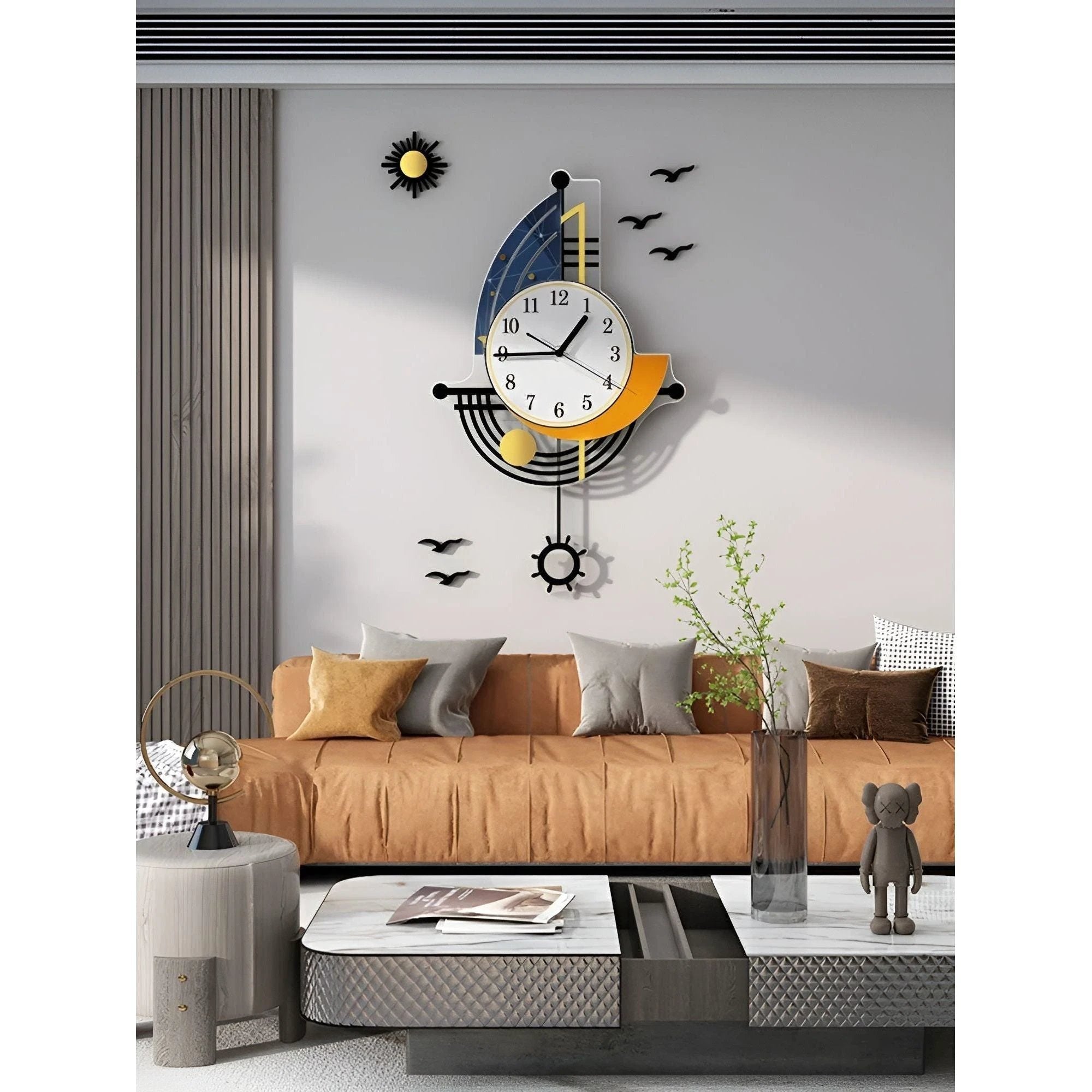 Nautical Wall Clock with Sailboat Design for Coastal Flair Bowlift by Bowlift
