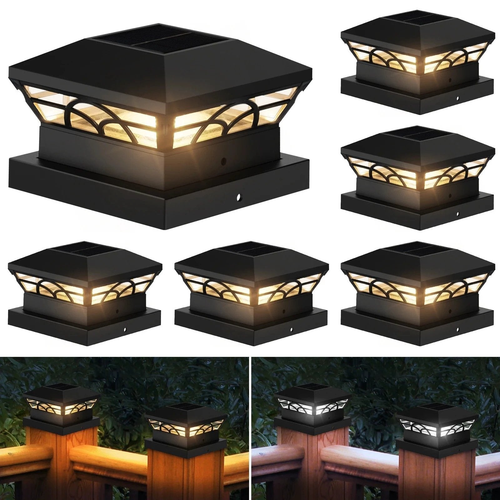 Peake Solar Post Cap Light - Durable Outdoor Solar Post Lights for Fence Posts by BowLift