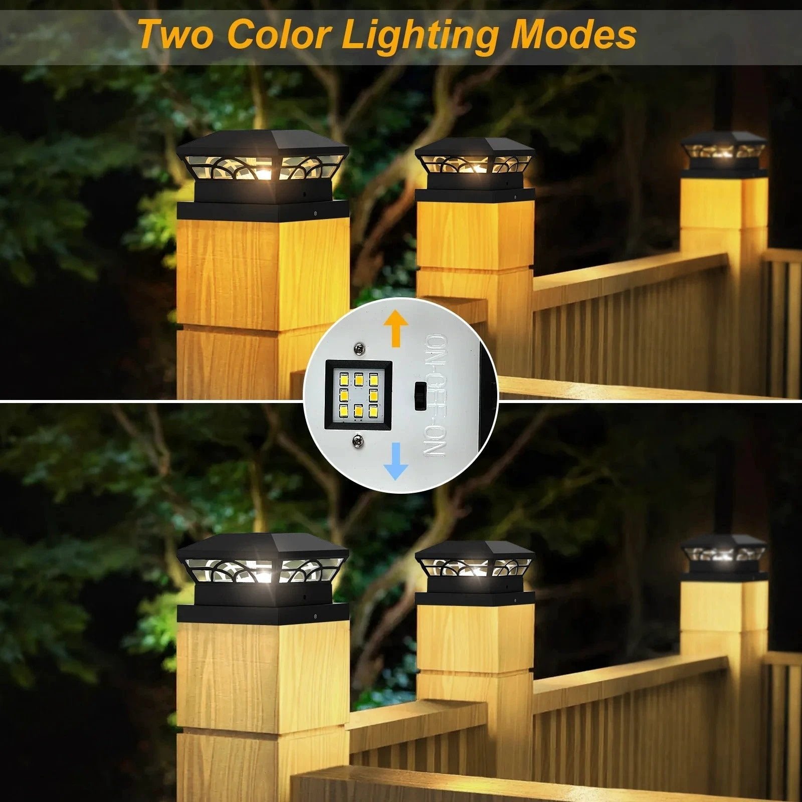 Peake Solar Post Cap Light - Durable Outdoor Solar Post Lights for Fence Posts by BowLift