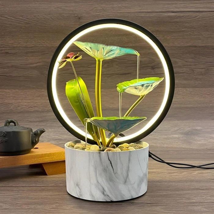 GlowCascade - soothing waterfall table lamp Bowlift by Bowlift