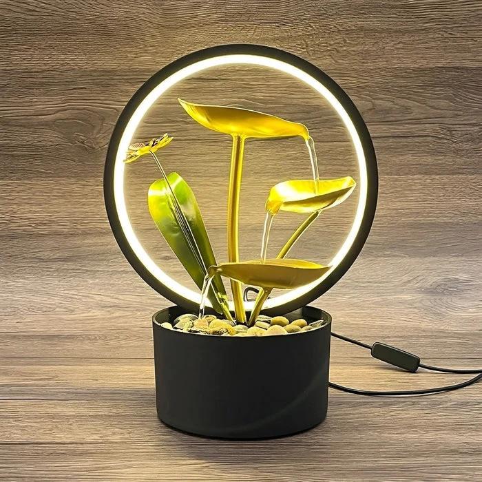 GlowCascade - soothing waterfall table lamp Bowlift by Bowlift