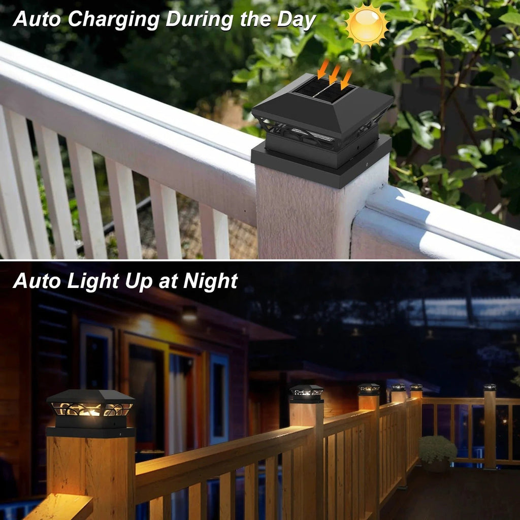 Peake Solar Post Cap Light - Durable Outdoor Solar Post Lights for Fence Posts by BowLift