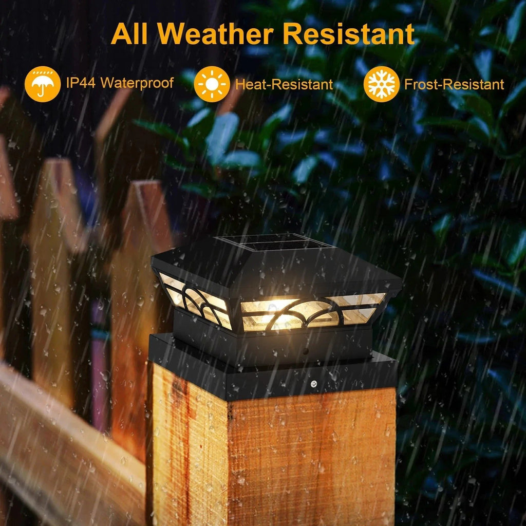 Peake Solar Post Cap Light - Durable Outdoor Solar Post Lights for Fence Posts by BowLift