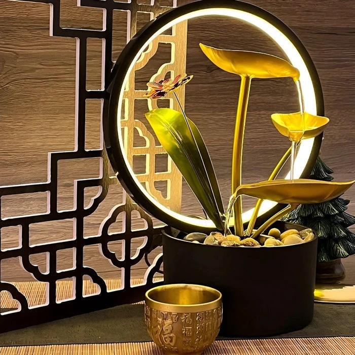 GlowCascade - soothing waterfall table lamp Bowlift by Bowlift