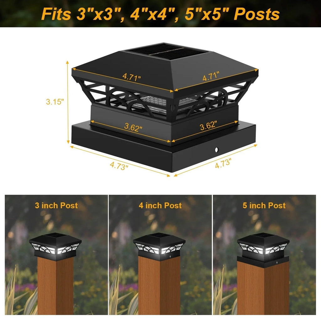 Peake Solar Post Cap Light - Durable Outdoor Solar Post Lights for Fence Posts by BowLift