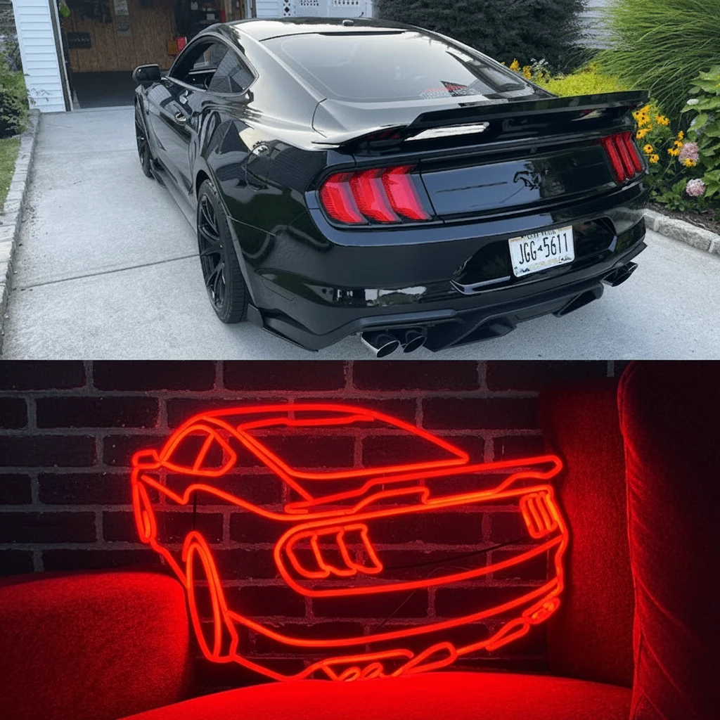 Custom Your Own Car Led Neon Sign Man Gift Garage Wall Decor Sign by Neonchics