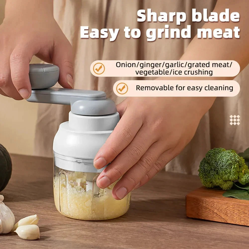 Manual Meat Mincer and Garlic Chopper Hand Pull Food Processor by Bowlift
