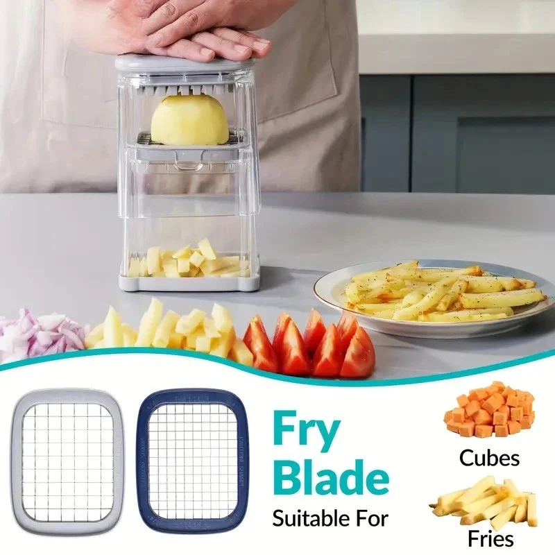 Manual Replaceable Blades French Fry Cutter Potato Vegetable Dicer by Bowlift