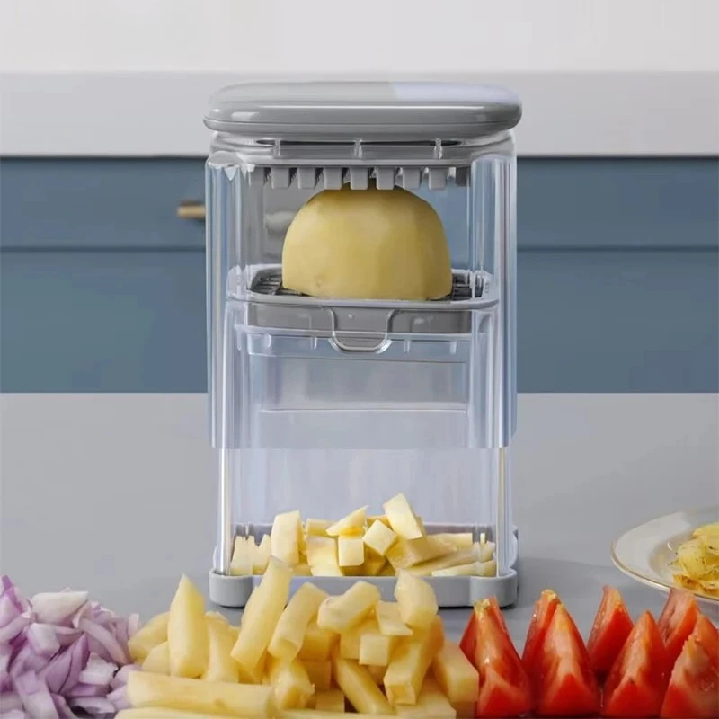 Manual Replaceable Blades French Fry Cutter Potato Vegetable Dicer by Bowlift
