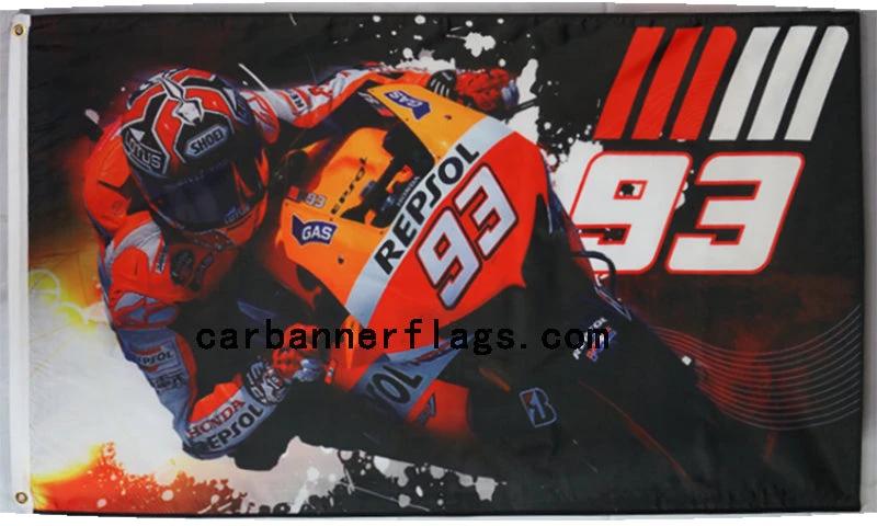 Marc Marquez 93 Motorgp Flag-3x5 FT-100% polyester Banner by flagsshop
