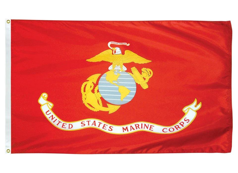 U.S. Marine Corps Flag- 3x5 FT Banner-100% polyester-2 Metal Grommets by flagsshop