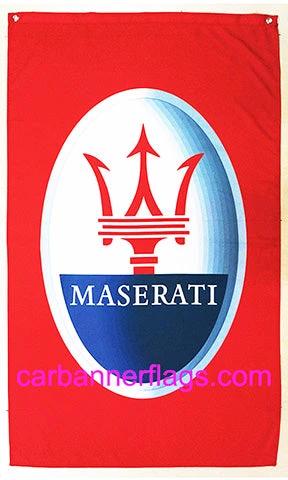 Maserati Flag-3x5ft Racing Banner-100% polyester-Red by flagsshop