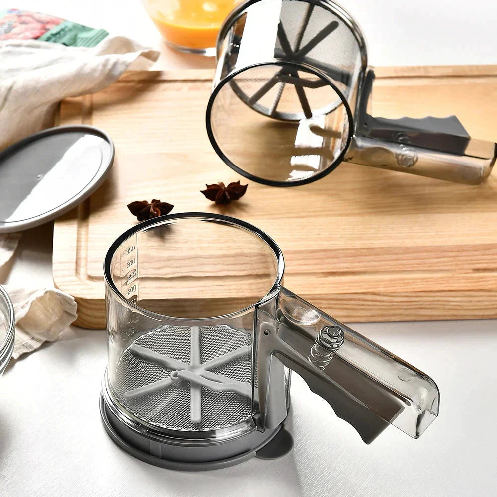 Measuring Cup Powder Mesh Sugar Sifter Powder Shaker Kitchen Tool by Bowlift