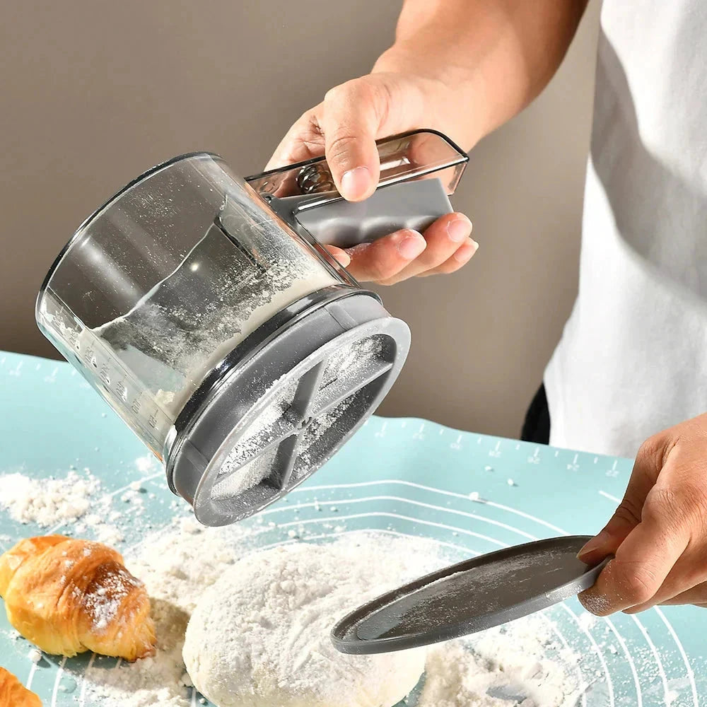 Measuring Cup Powder Mesh Sugar Sifter Powder Shaker Kitchen Tool by Bowlift