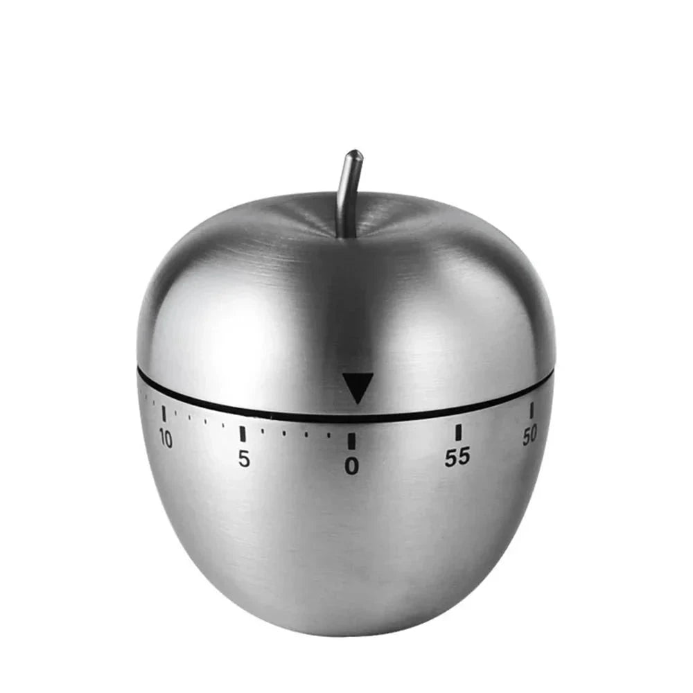 Mechanical Kitchen Timer Wind-Up Stainless Steel Cute Countdown Clock by Bowlift
