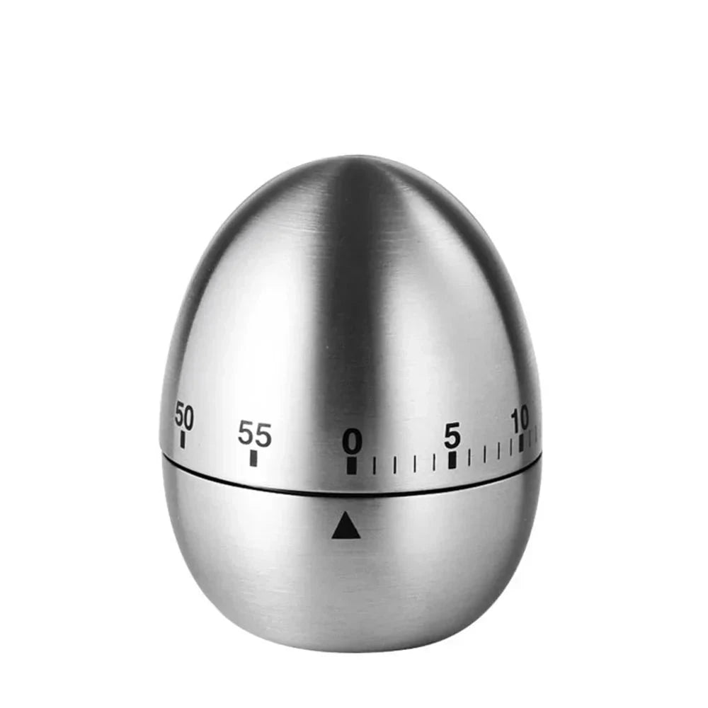 Mechanical Kitchen Timer Wind-Up Stainless Steel Cute Countdown Clock by Bowlift