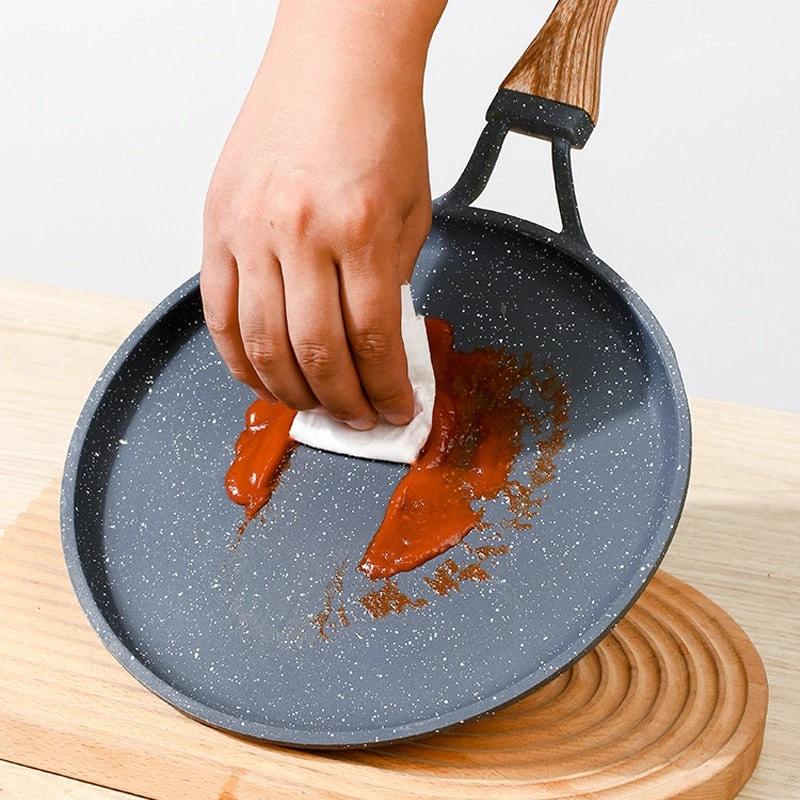 Medical Stone Frying Pan Non-stick Cast Iron Pancake Pan Omelet Pot by Bowlift