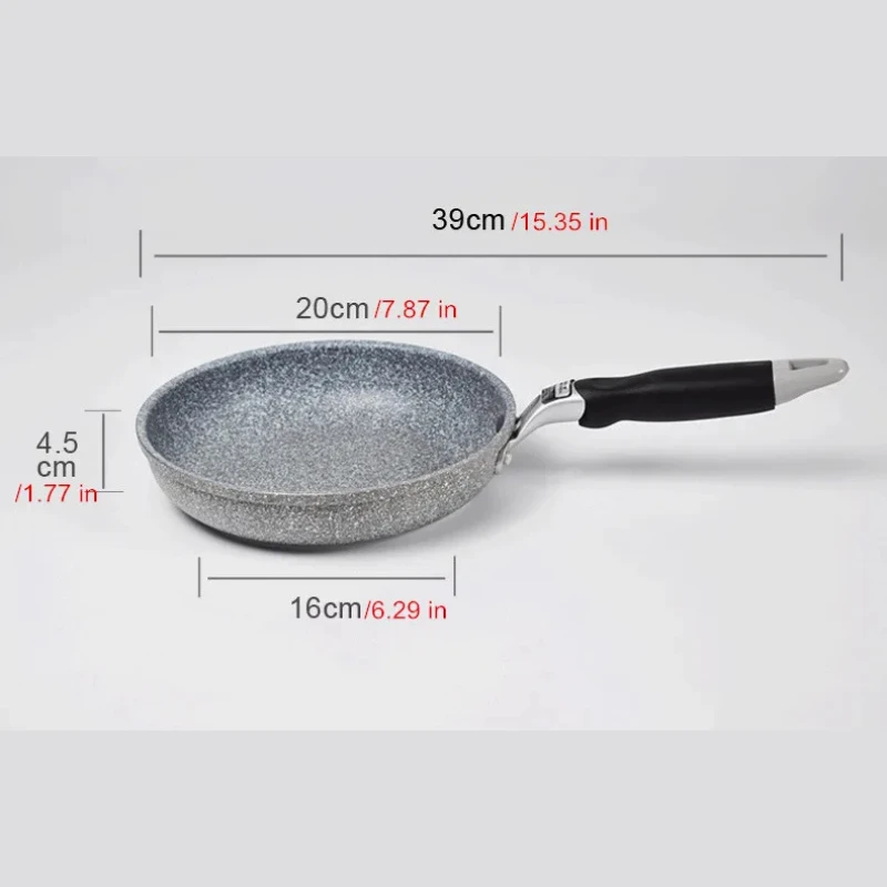Medical stone Non Stick Frying Pan Wok Pan Induction Gas Stove Cooker by Bowlift