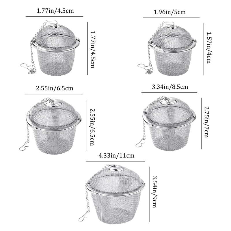 Mesh Infuser with Locking Chain Stainless Steel Tea Spice Strainer Ball by Bowlift