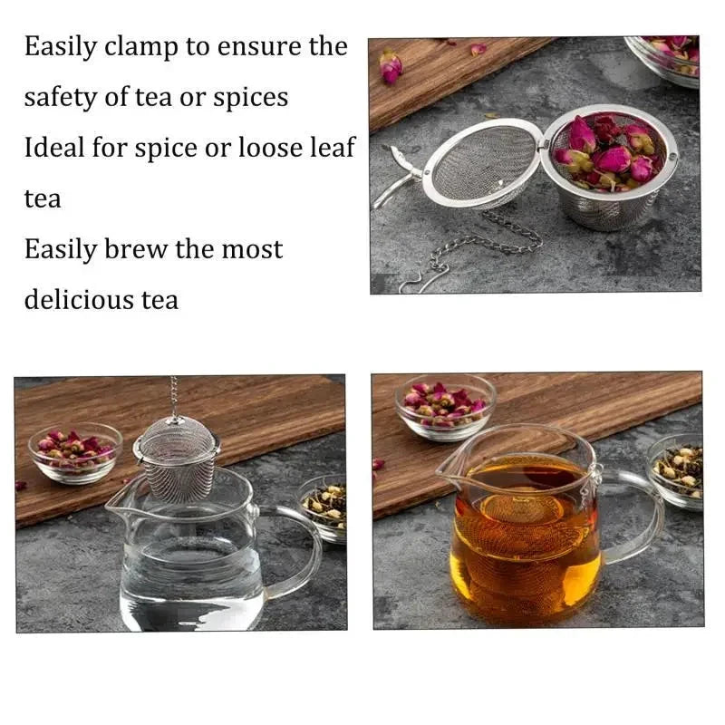 Mesh Infuser with Locking Chain Stainless Steel Tea Spice Strainer Ball by Bowlift
