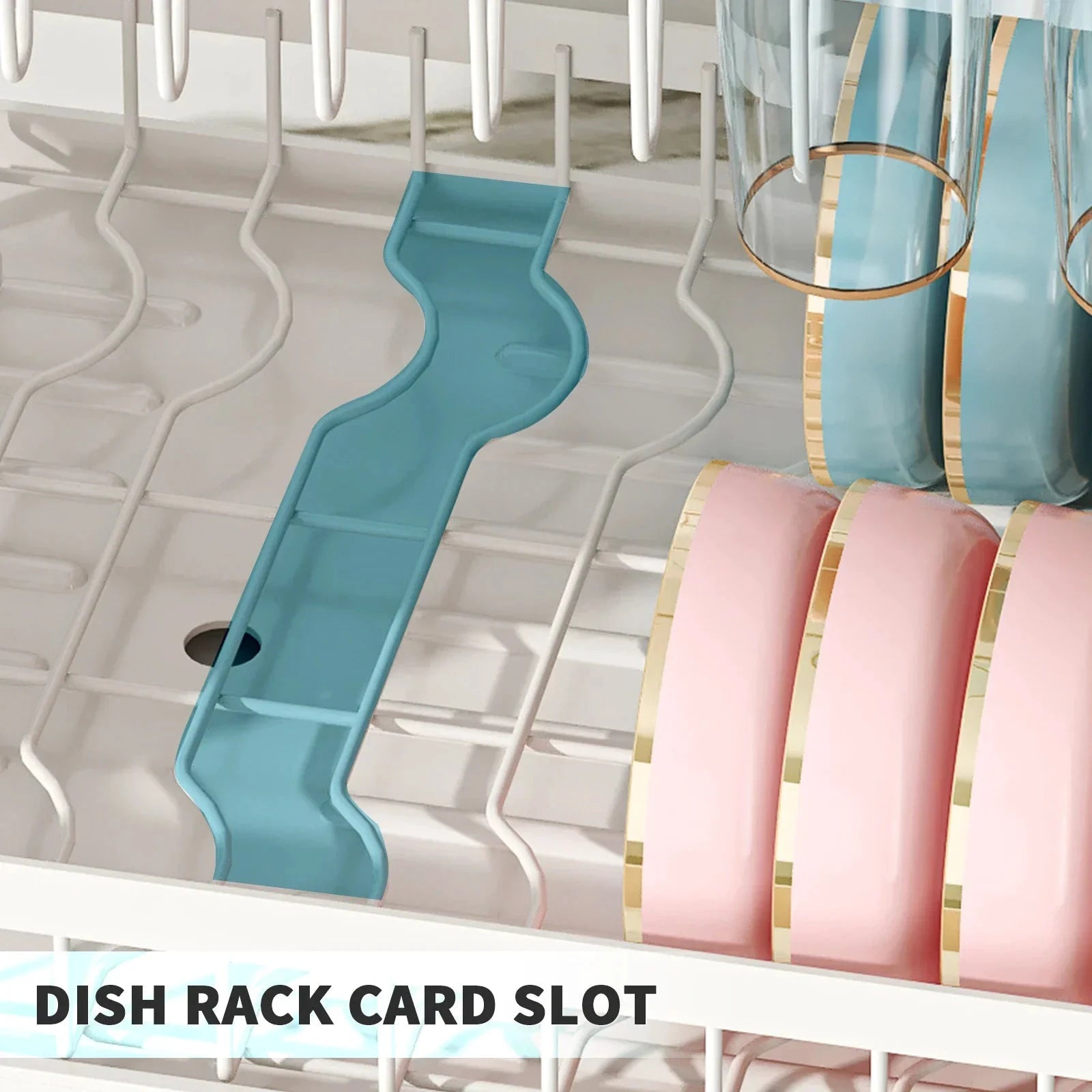 Metal Dish Drainer Rack with Utensil Holder and Dashboard Organizer by Bowlift