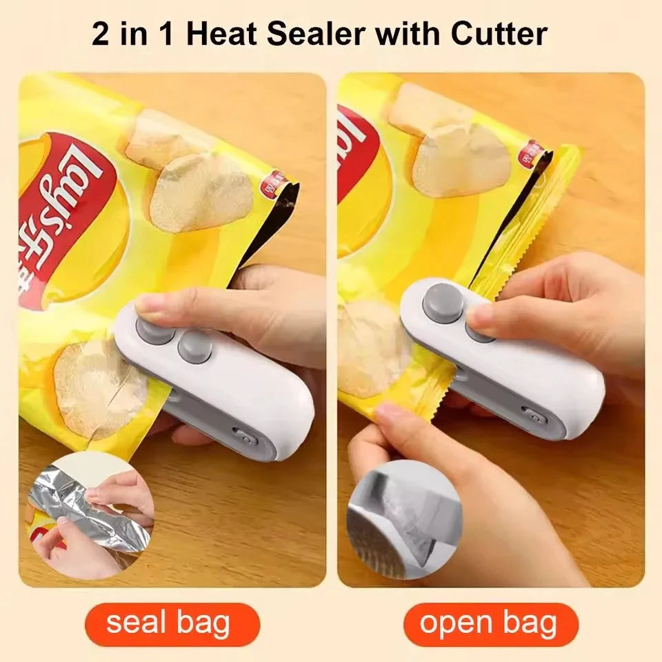 Mini Bag Sealer Rechargeable Heat Sealer with Cutter Portable Sealer by Bowlift