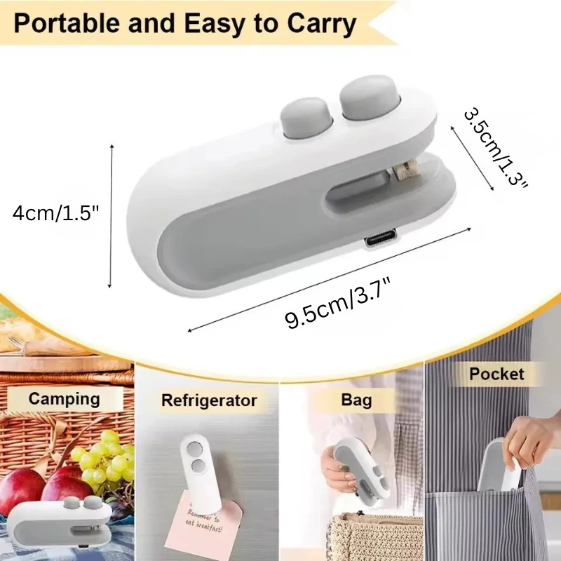 Mini Bag Sealer Rechargeable Heat Sealer with Cutter Portable Sealer by Bowlift