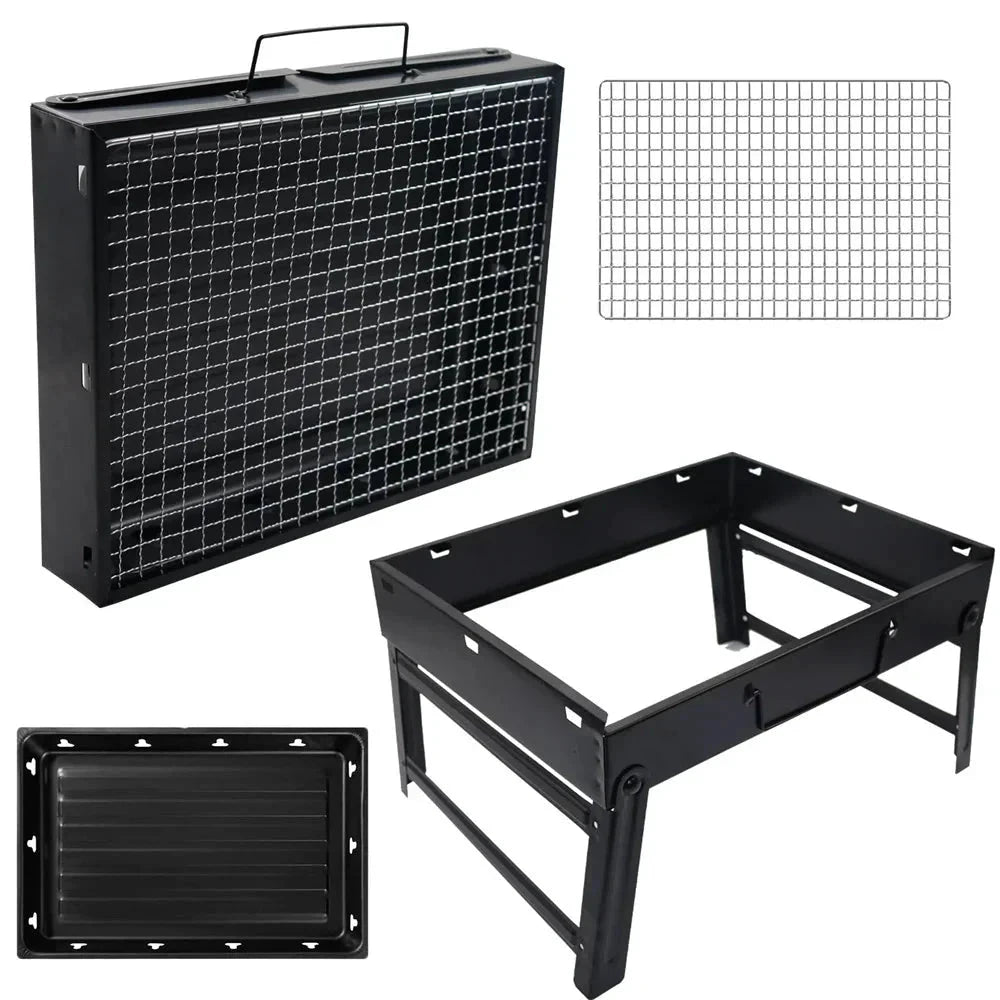 Mini Grill Stainless Steel Tool Kit Portable Outdoor Camping Grill by Bowlift
