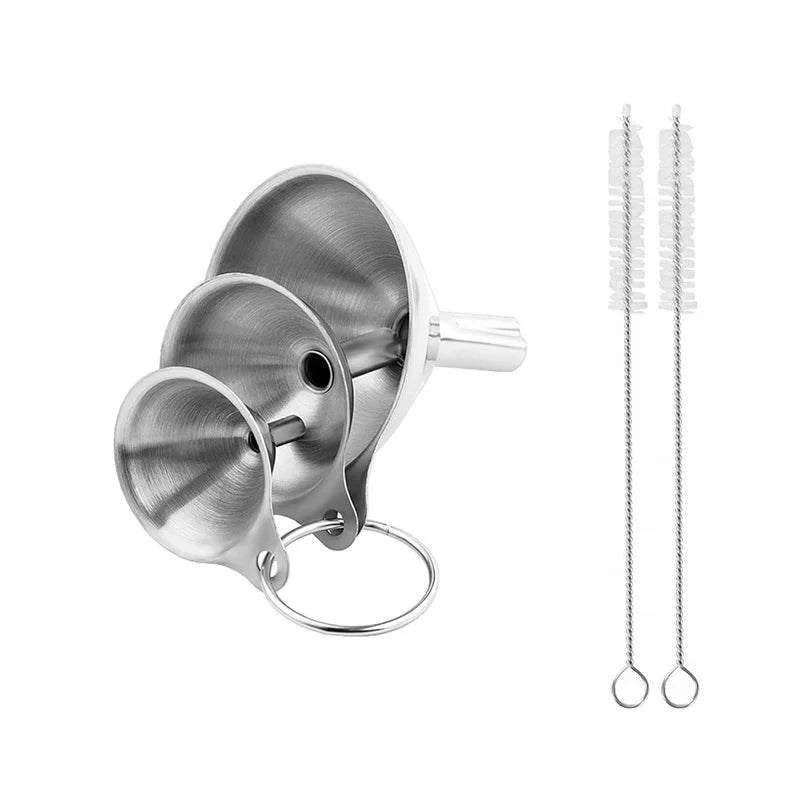 Mini Stainless Steel Kitchen Funnels Set Essential Oil Filling Funnels by Bowlift